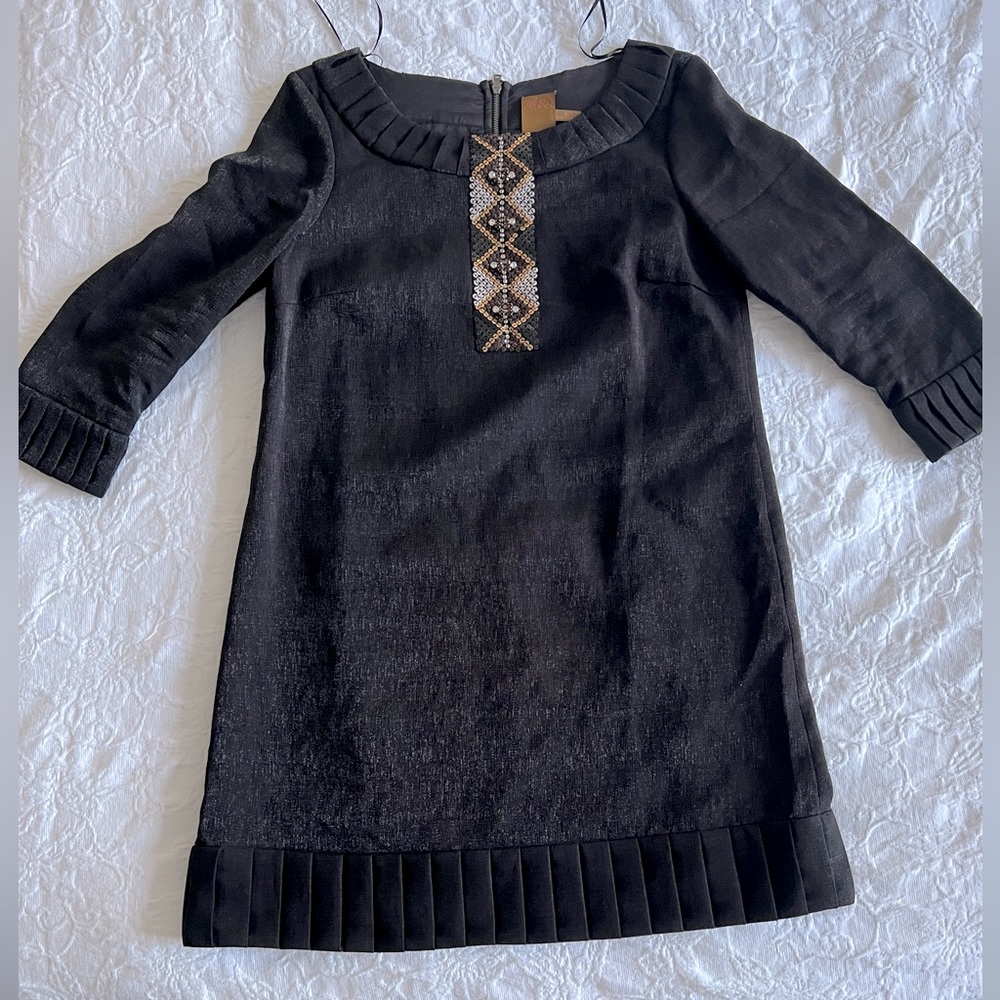 *SOLD*Ali Ro metallic black sequin detail shift dress, Sz 6.